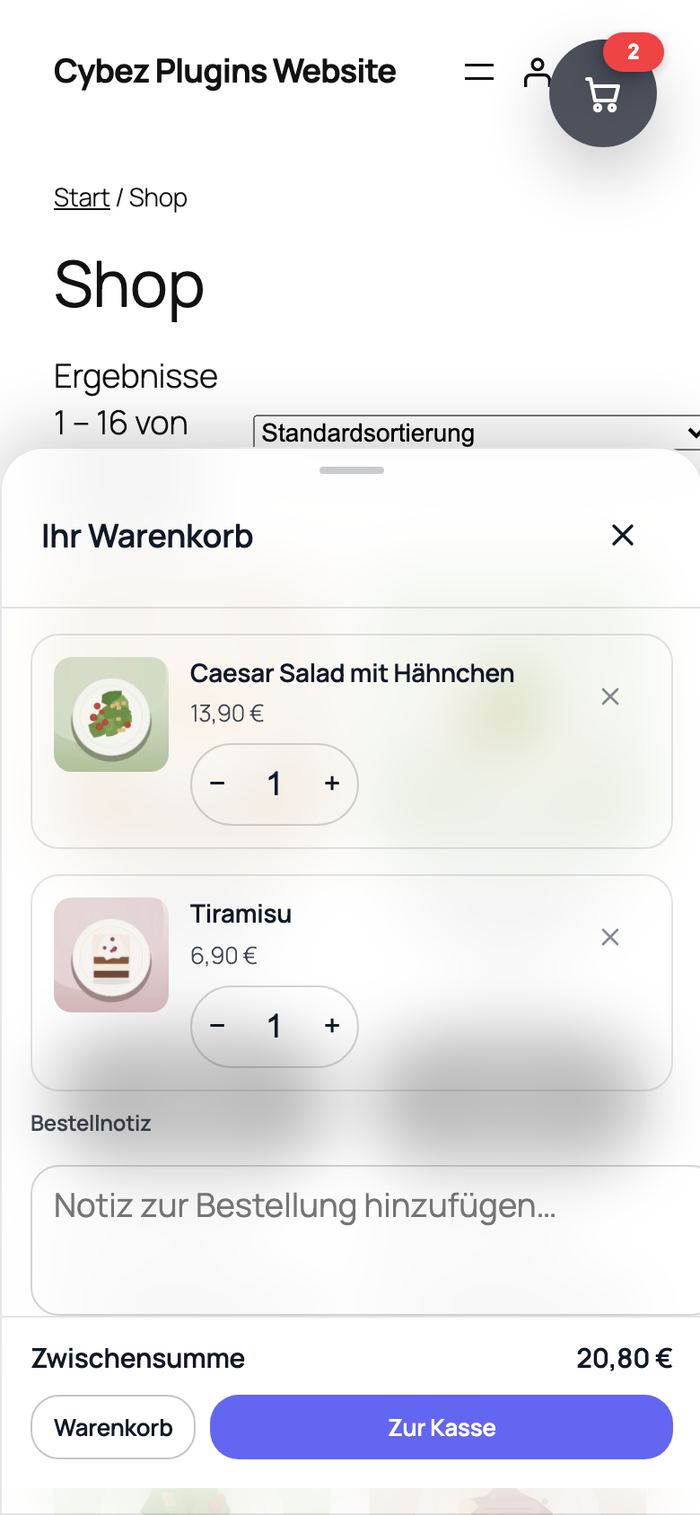 Am Handy ein Bottom-Sheet