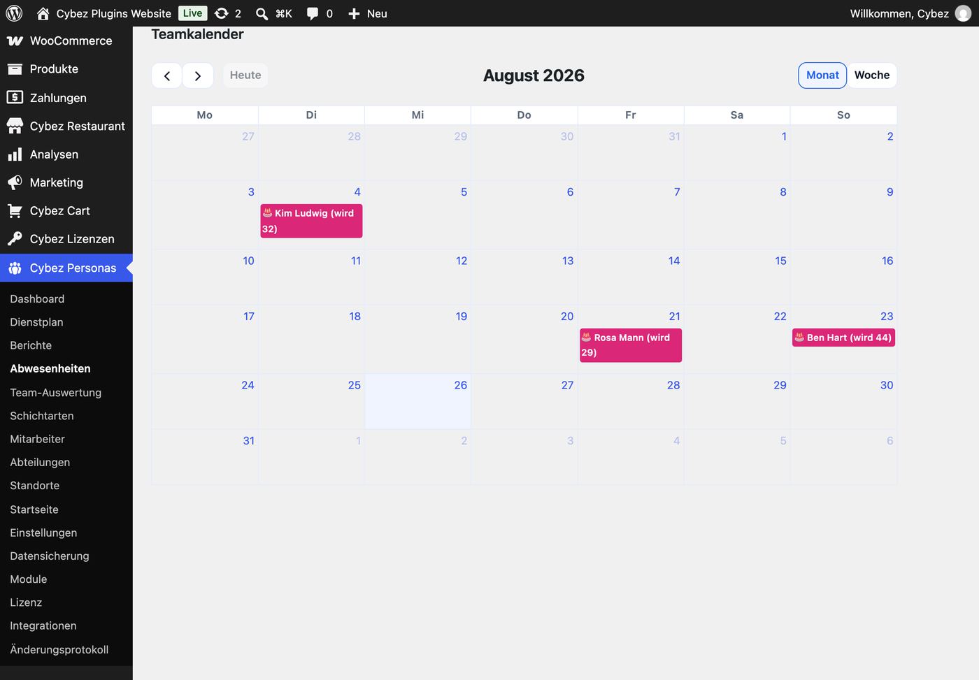 Team-Kalender