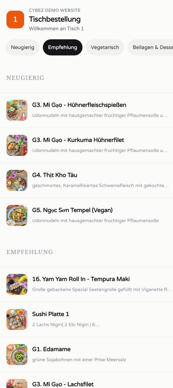 Der Gast scannt, der Tisch bestellt